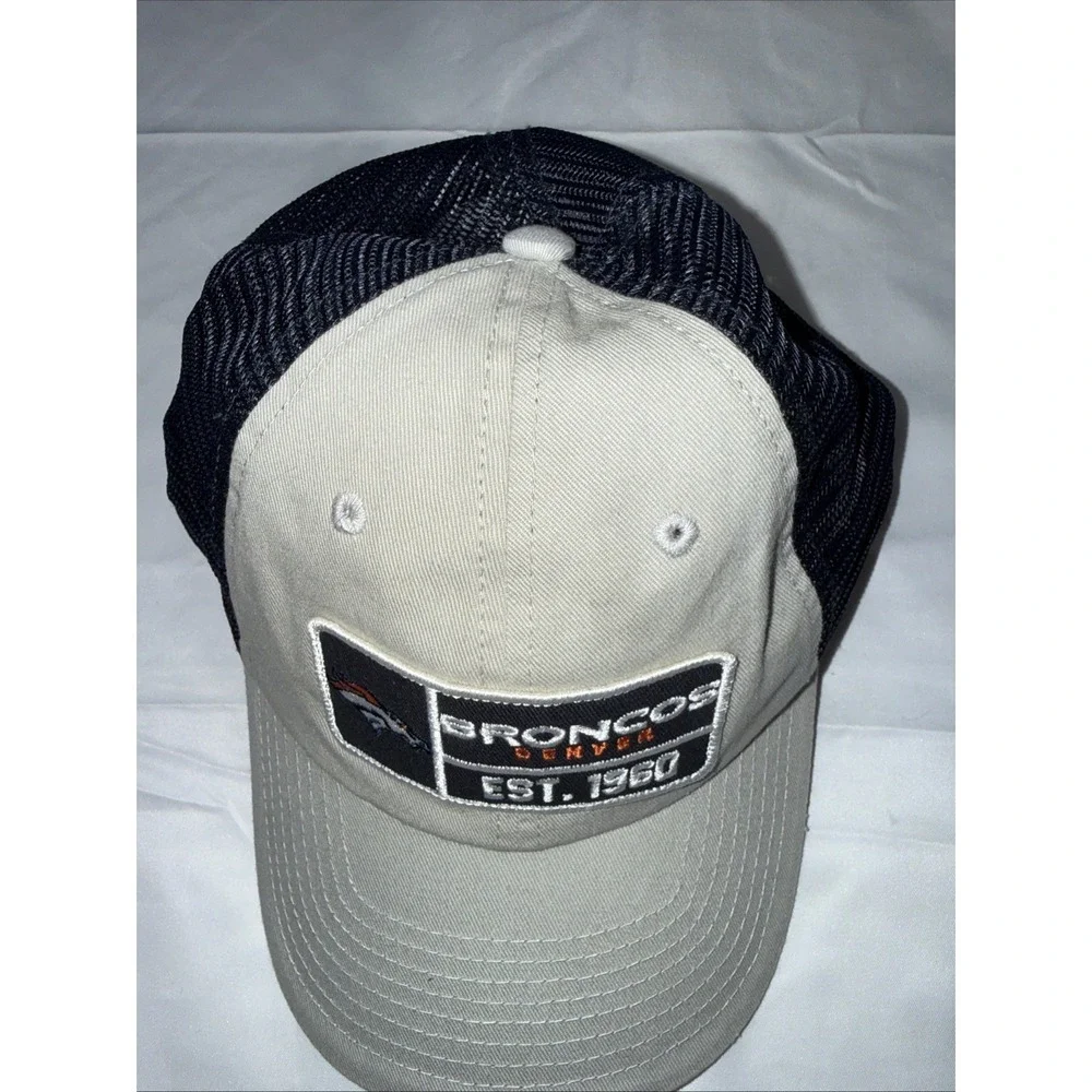 Denver Broncos AFC 1960 Adjustable Snapback Mesh Baseball Hat/Cap Gray/Navy Blue